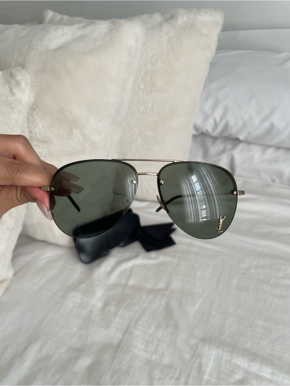 Saint Laurent Monogram 59MM Aviator Sunglasses - Picture 10 of 16